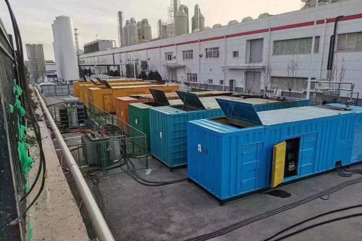 修文发电机租赁施工现场